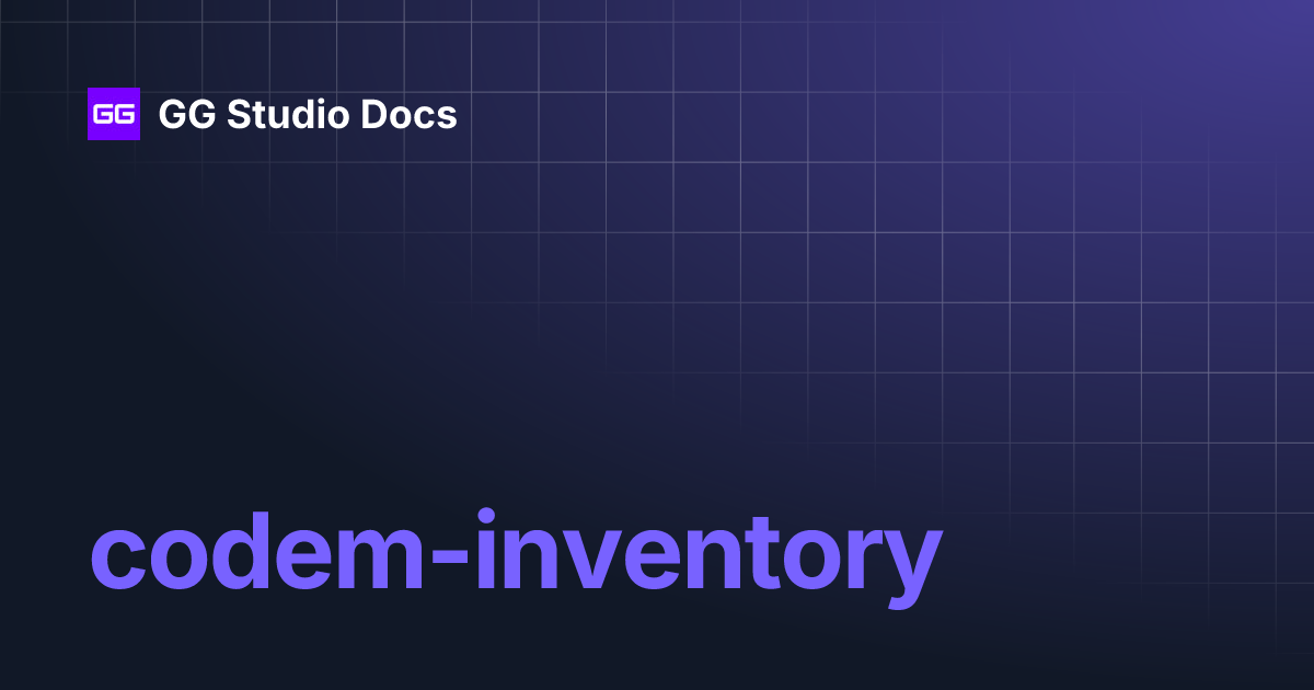 codem-inventory | GG Studio Docs